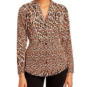 Kenneth Cole Faux Wrap Animal Print Shirt